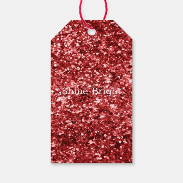 Red Sparkle Glitter           Gift Tags (Front)