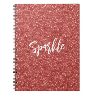 Red Sparkle Glitter Notebook