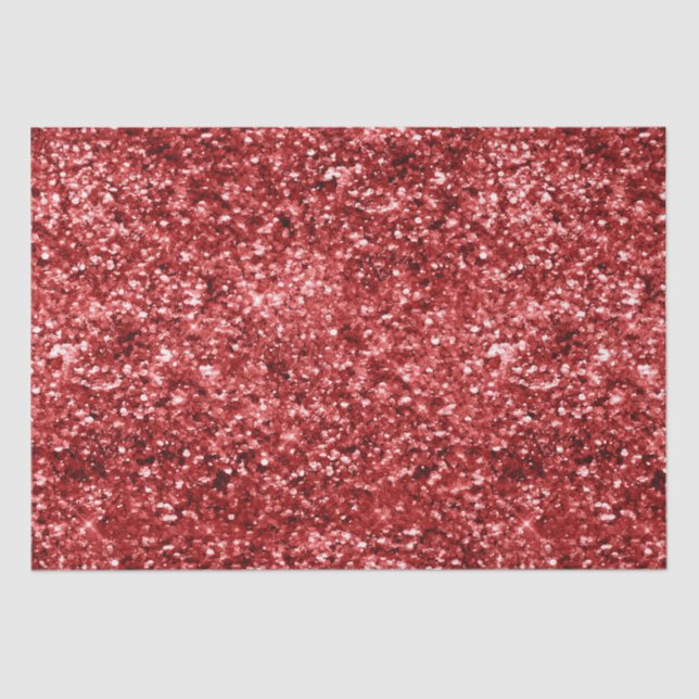 Red Sparkle Glitter            Tissue Paper (Front)
