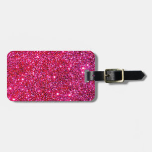 Red Sparkle Glittery Holiday Magic Party Luggage Tag