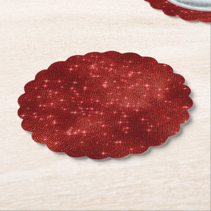 Red Sparkle Paper Coaster