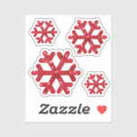 Red Sparkle Snowflakes Christmas<br><div class="desc">* Bright red, sparkly, sequin-look snowflakes. * Several size options and choose matte glossy or transparent! * Add text if desired. * Use for decorating your laptop or sports bottles, scrap booking, DIY or crafting projects. * Ideas: envelope seal or small insert for mailed greeting cards. * Four snowflake stickers...</div>