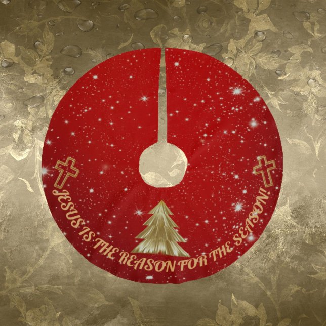 Red Sparkle Tree Skirt – "Jesus is the Reason" (Creator Uploaded)