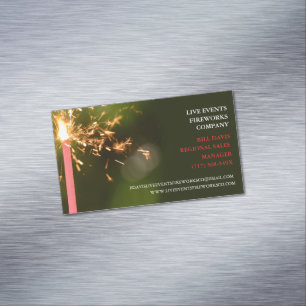 Red Sparklers  July 4th Store  Sales Fireworks  Magnetic Business Card