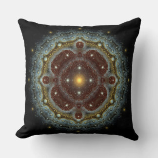 Red sparkling ornate pattern mandala cushion