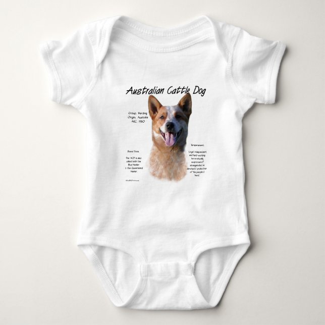 Red Speckle Australian Cattle Dog History  Baby Bodysuit (Front)