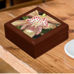 Red Speckled Cymbidium Orchid Floral Gift Box<br><div class="desc">For orchid lovers! Store trinkets,  jewellery and other small keepsakes in this wooden gift box with ceramic tile that features the photo image of a red speckled Cymbidium Orchid. A lovely,  floral design! Select your gift box size and colour.</div>
