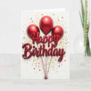 Red Sphere Birthday Card