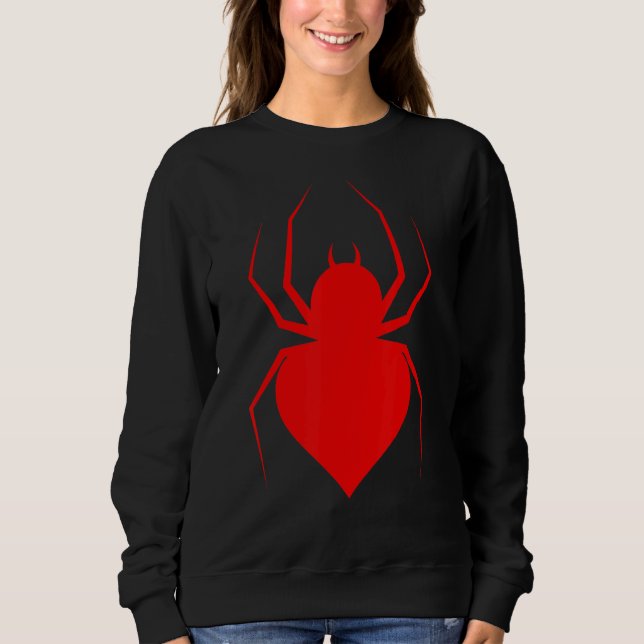 Red Spider Cobweb Spiders Web Arachnophile Insect Sweatshirt (Front)