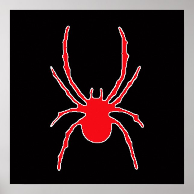 Red Spider on Black Poster (Front)