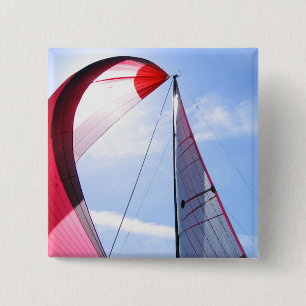 Red Spinnaker With Sun 15 Cm Square Badge