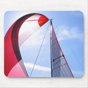 Red Spinnaker With Sun Mouse Pad