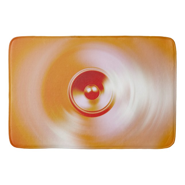 Red spinning music speaker bath mat (Front)