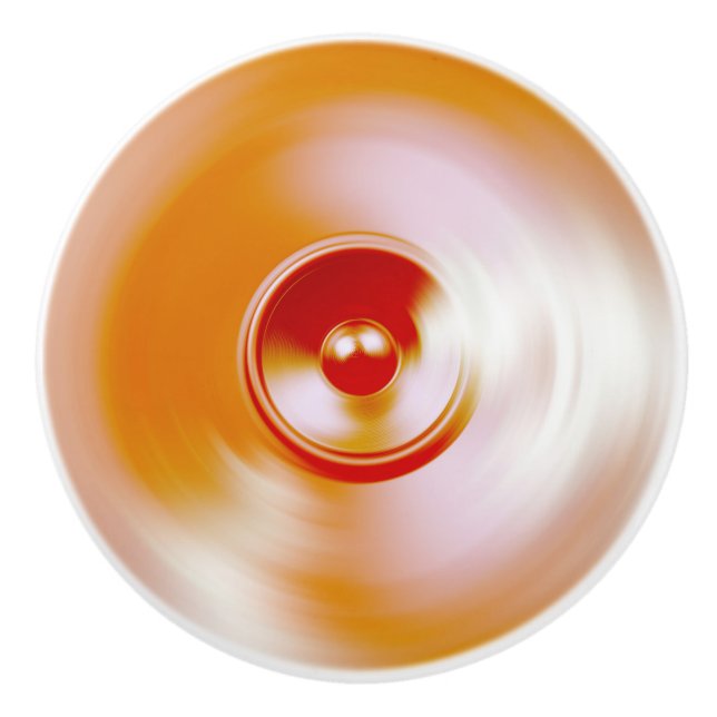 Red spinning music speaker ceramic knob (Front)