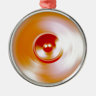 Red spinning music speaker metal tree decoration