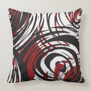 RED SPIRAL DESIGN 2 Retro Throw Pillow