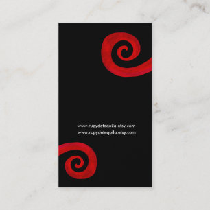 Red spiral distressed handmade business card