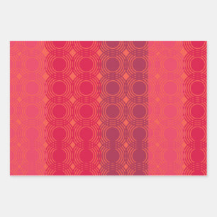 Red Spiral Gradient Pattern Wrapping Paper Sheet