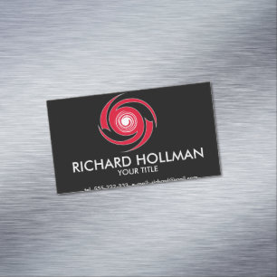Red spiral pattern magnetic business card