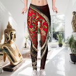 Red Spiritual Yin and Yang Meditation and Yoga Leggings<br><div class="desc">Show your spiritual side with "Shy Shy Panda's" Red Spiritual Yin and Yang Meditation and Yoga Leggings. These unique and modern mystical leggings feature intricate spiritual red coloured and goldish shades, offering you a stylish and comfortable look. Whether you're headed to the gym, the yoga studio, or to a pilates...</div>
