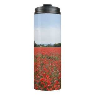 Red splash in the poppy field tumbler