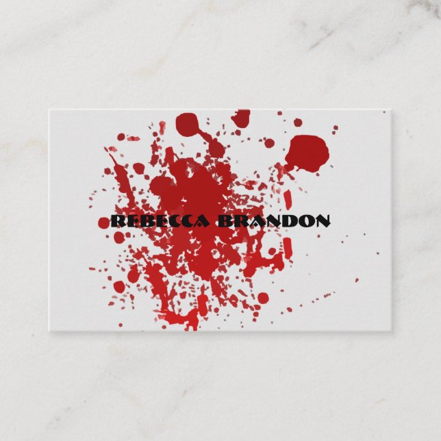 Red Splatter Abstract Paint Spray Business Card (Front)