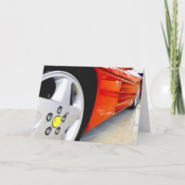 Red Sports Car greeting card (Front)