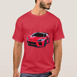 Red Sports Car Illustration With Modern Design T-Shirt