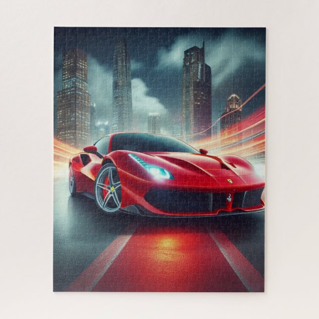 RED SPORTS CAR JIGSAW PUZZLE (Vertical)