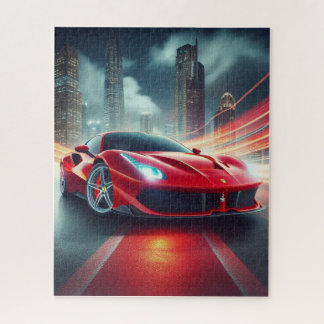RED SPORTS CAR JIGSAW PUZZLE