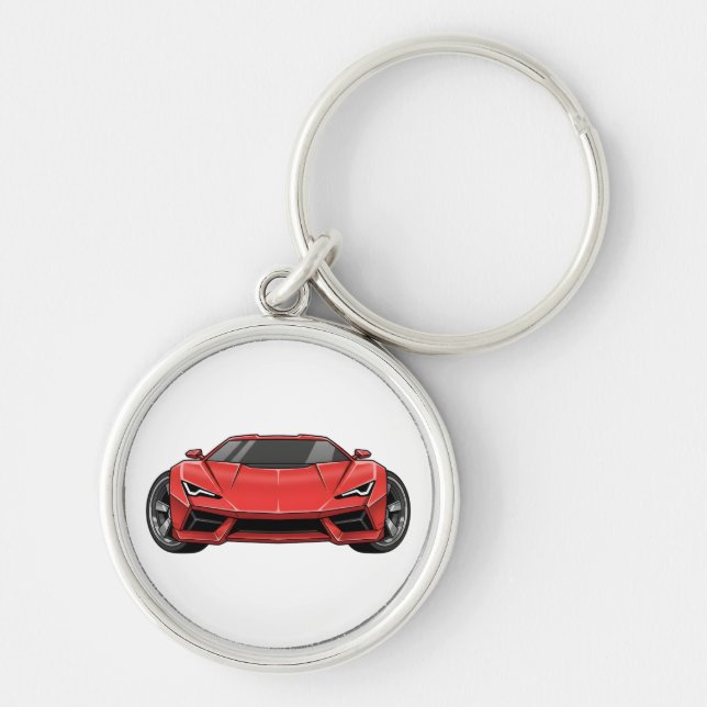 Red Sports Car Key Ring (Front)