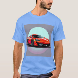 Red Sports Car with Futuristic Background T-Shirt