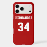 Red Sports Jersey<br><div class="desc">Add a name and number(s) to personalise this custom red and white sports jersey inspired phone case. It is an excellent gift for a sports fan or athlete. The options to change the colour and font sizes are available.</div>