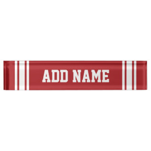 Red Sports Jersey with Your Name and Number Nameplate