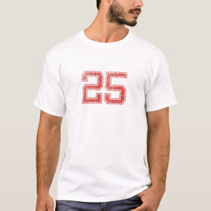 Red Sports Jerzee Number 25 T-Shirt