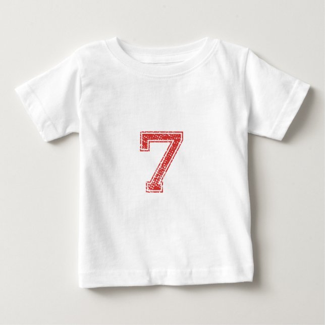 Red Sports Jerzee Number 7 Baby T-Shirt (Front)
