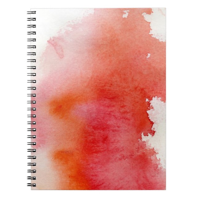 Red spot, watercolor abstract hand painted spiral notebook (Front)