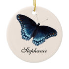 Red-Spotted Admiral Dark Blue Butterfly Painting