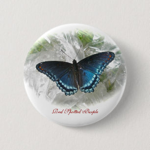 Red Spotted Purple Butterfly Button Badge