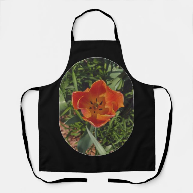 red spring flower  apron (Front)