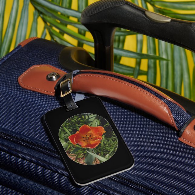 red spring flower  luggage tag (Front Insitu 1)