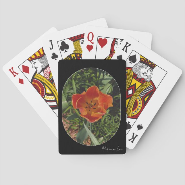 red spring flower  playing cards (Back)