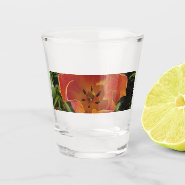 red spring flower  shot glass (Front)