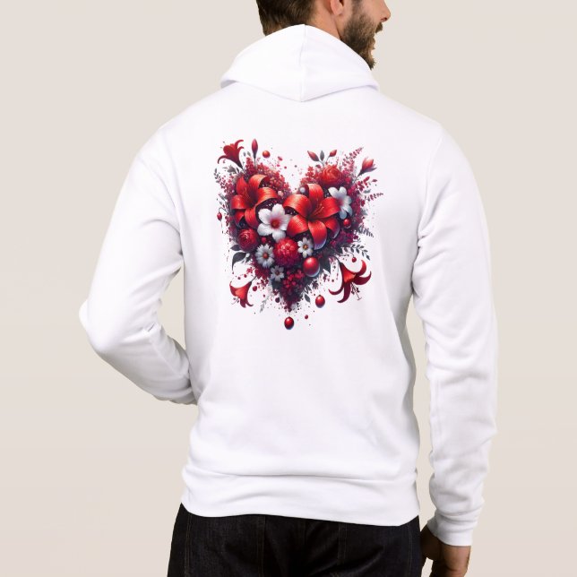 Red Spring Flowers Heart-53476 Hoodie (Back)