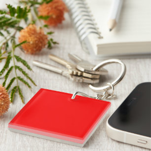 Red Square Acrylic Key Ring