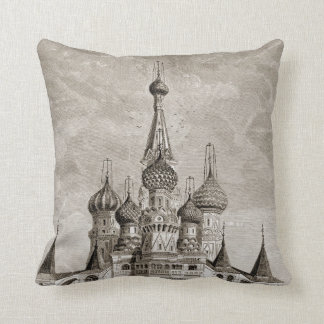 Red Square Cathedral Moscow Onion Dome Engraving Cushion