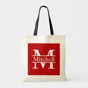 Red Square CB LF Monogrammed Tote Bag