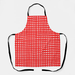 Red square mesh grid apron