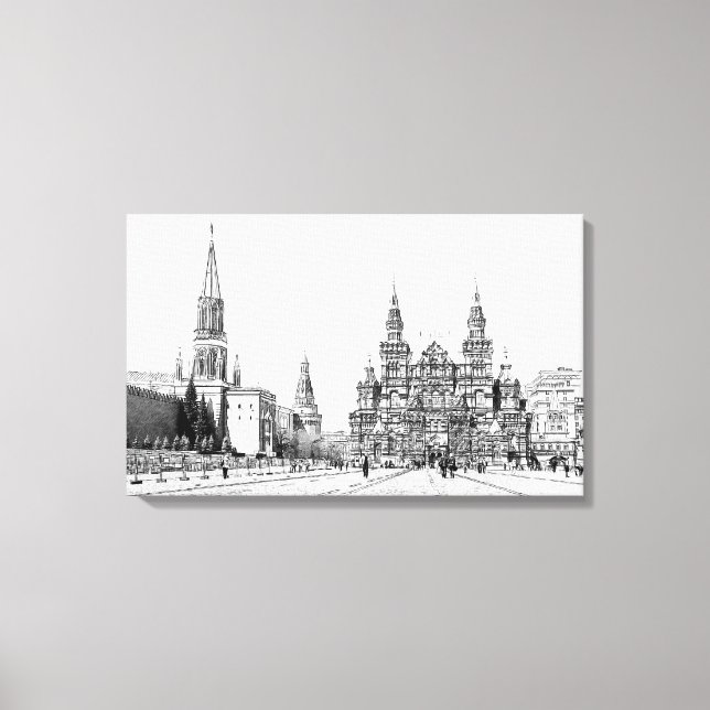 Red Square sketch Canvas Print (Front)