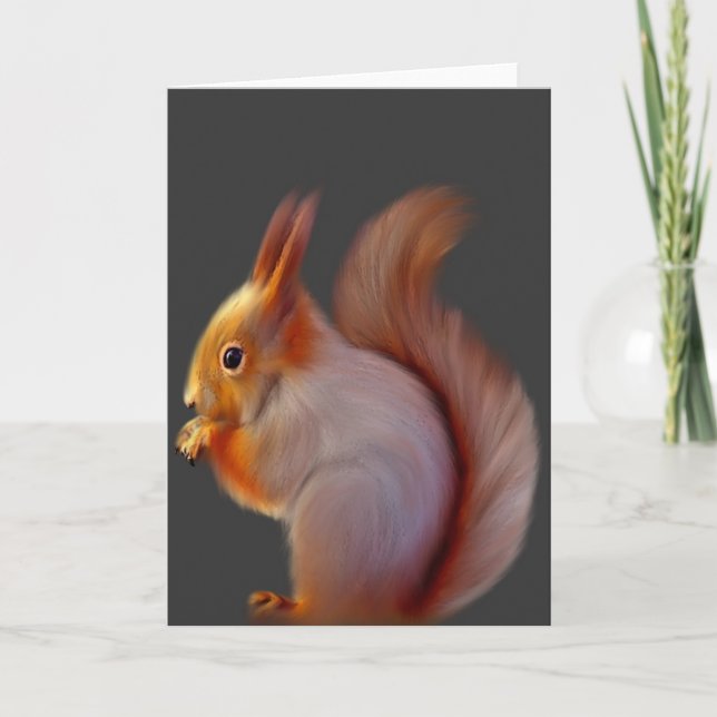 Red Squirrel (Blank) Greeting Card (Front)
